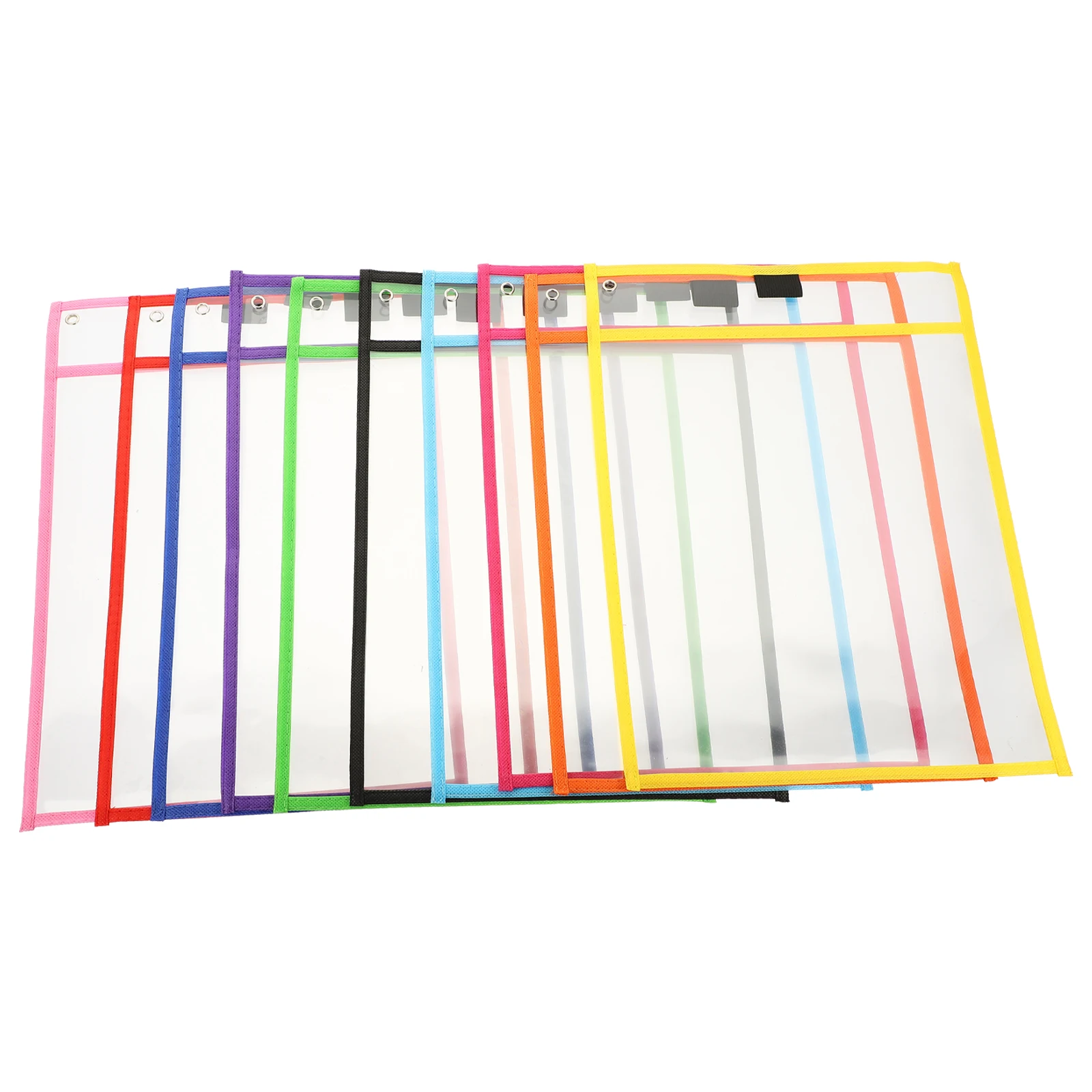 10pcs Dry Erase File Bag Transparent PVC Student Daily Pocket Reusable Sheet Protector Storage Supplies Clear Multi Function