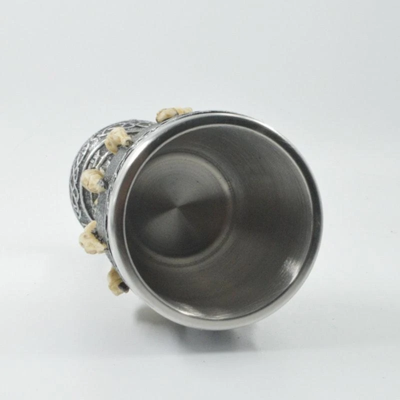 راتنجات فظيعة راتنج فولاذ مقاوم للصدأ عظمي النبيذ الكأس التضحية بنبيذ كأس كأس القوطية القوطية الهالوين #5