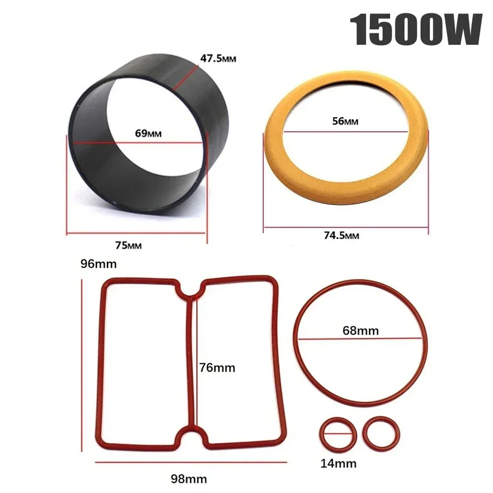 1Set 550W 750W 1100W 1500W Air Compressor Piston Ring Kit Cylinder Sleeve Nitrile Rubber Cylinder Sleeve Kit O Shaped Gasket