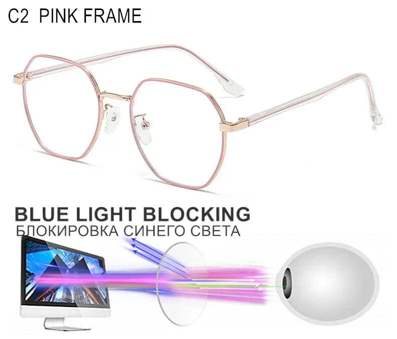 Prescription Custom Myopia Glasses Sphere -0.5 To -10 Men Women Upscale Alloy Polygonal Frame Nearsighted Spectacles F060