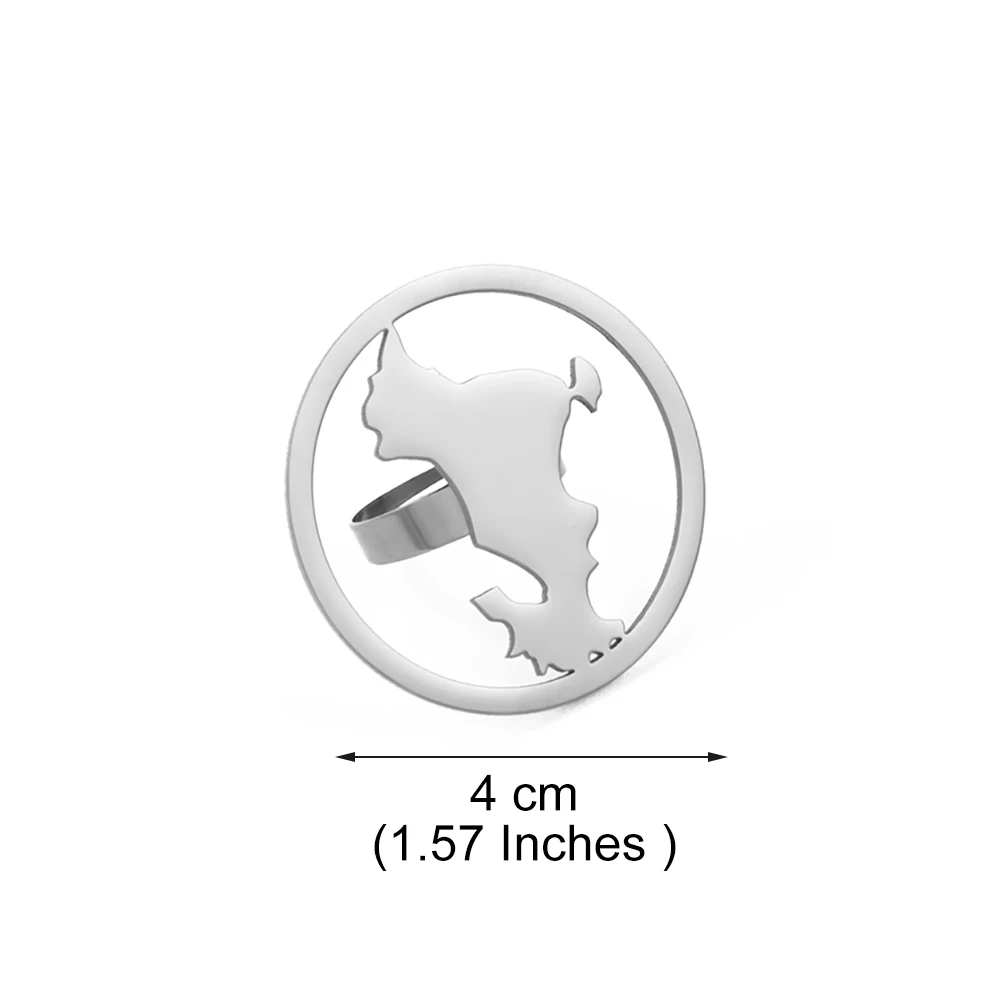 Women's Big Ring with Hyperbole Design, Stainless Steel