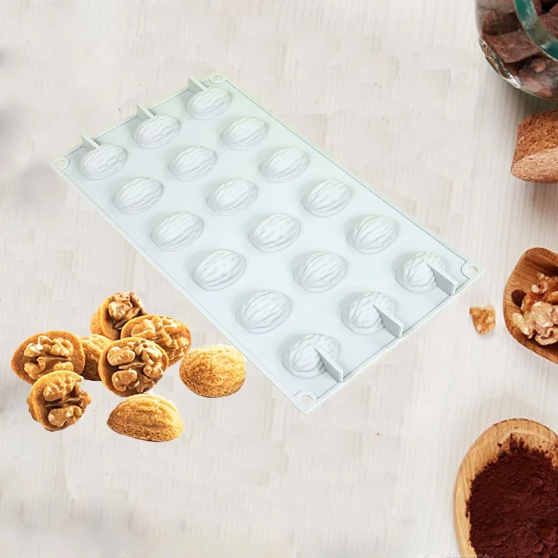 18 Walnussförmige Silikonformen für Kuchen, Mousse, Schokolade und Gummibärchen - Perfekt für Projekte, Küche & Gastronomie