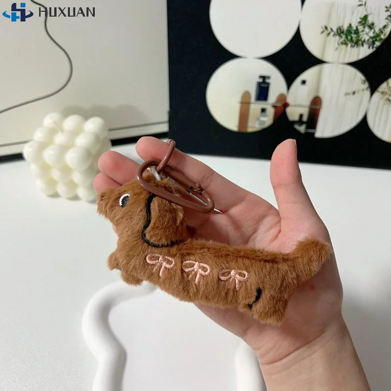 1 قطعة الكرتون الحيوان الكلب الألماني أفخم المفاتيح جرو محشوة كيرينغ لطيف مفتاح حامل قلادة حقيبة معلقة الديكور هدية