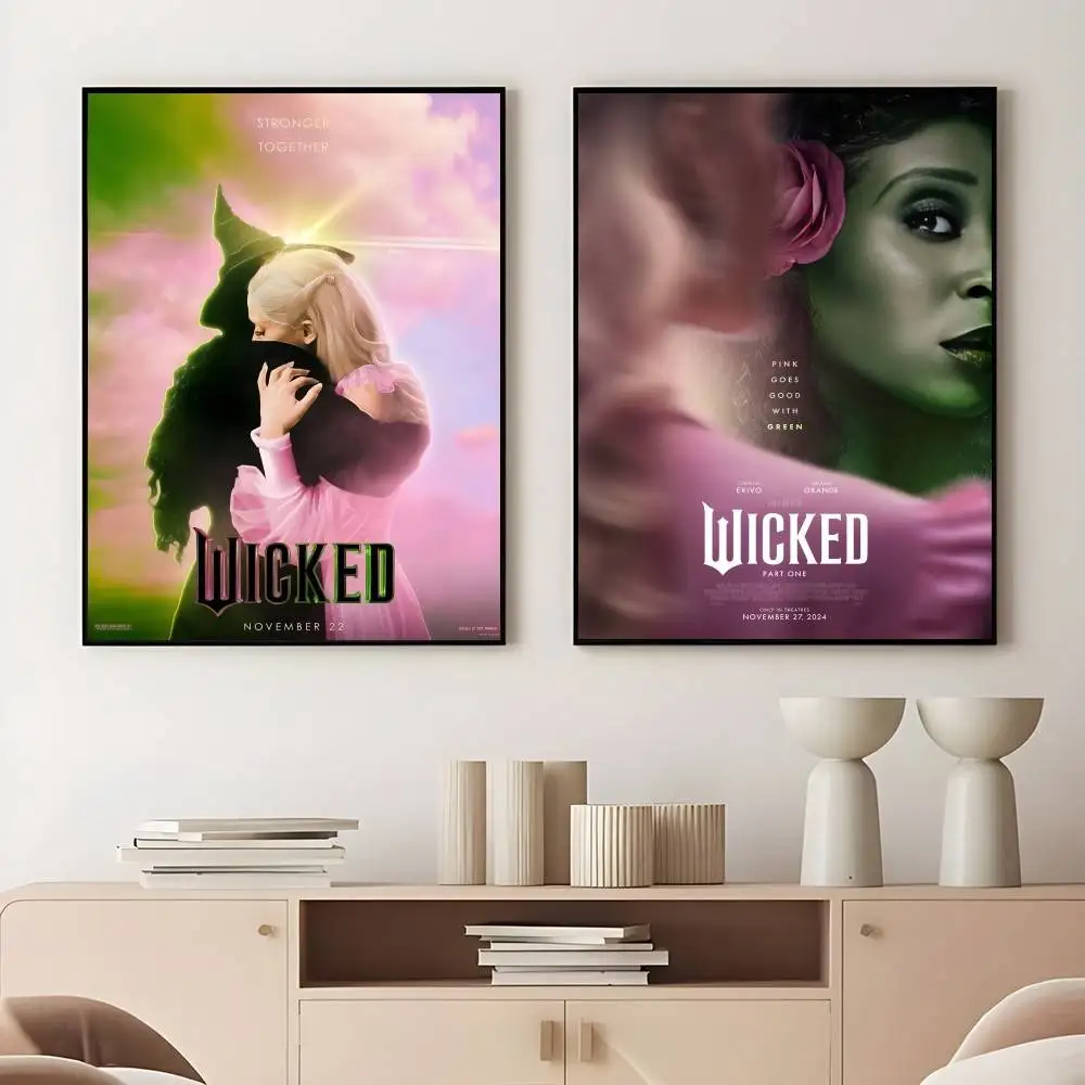 W-WickedS Part One Movie Poster Home Living Bed Room Bar Hallway Sticky Wall Art Printing Waterproof Aesthetic Decor