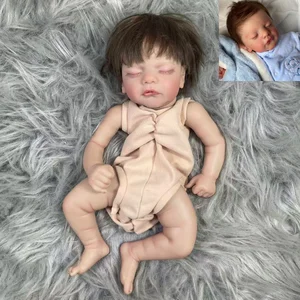 19 Polegada already colored Reborn Doll Kits Sam with Realistic Hair Transplant 3D Painted Skin Visible Artisano Veins 10 Main Sales Mold Reborn - №8