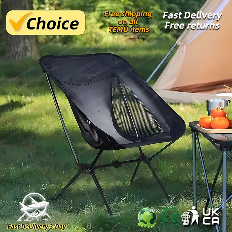 New Detachable Portable Folding Moon Chair Outdoor Camping Chairs Beach Fishing Chair Ultralight Travel Hiking Picnic Seat Tools