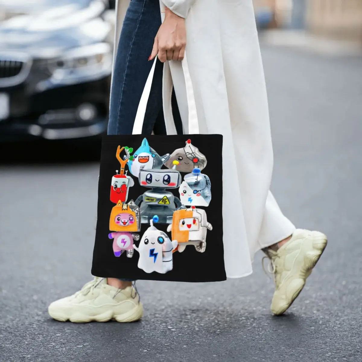 Rocky Lankybox Lanky Box Shopping Bags Women Canvas The Tote Bag Foldable Girls Shoulder Tote Travel Handbag