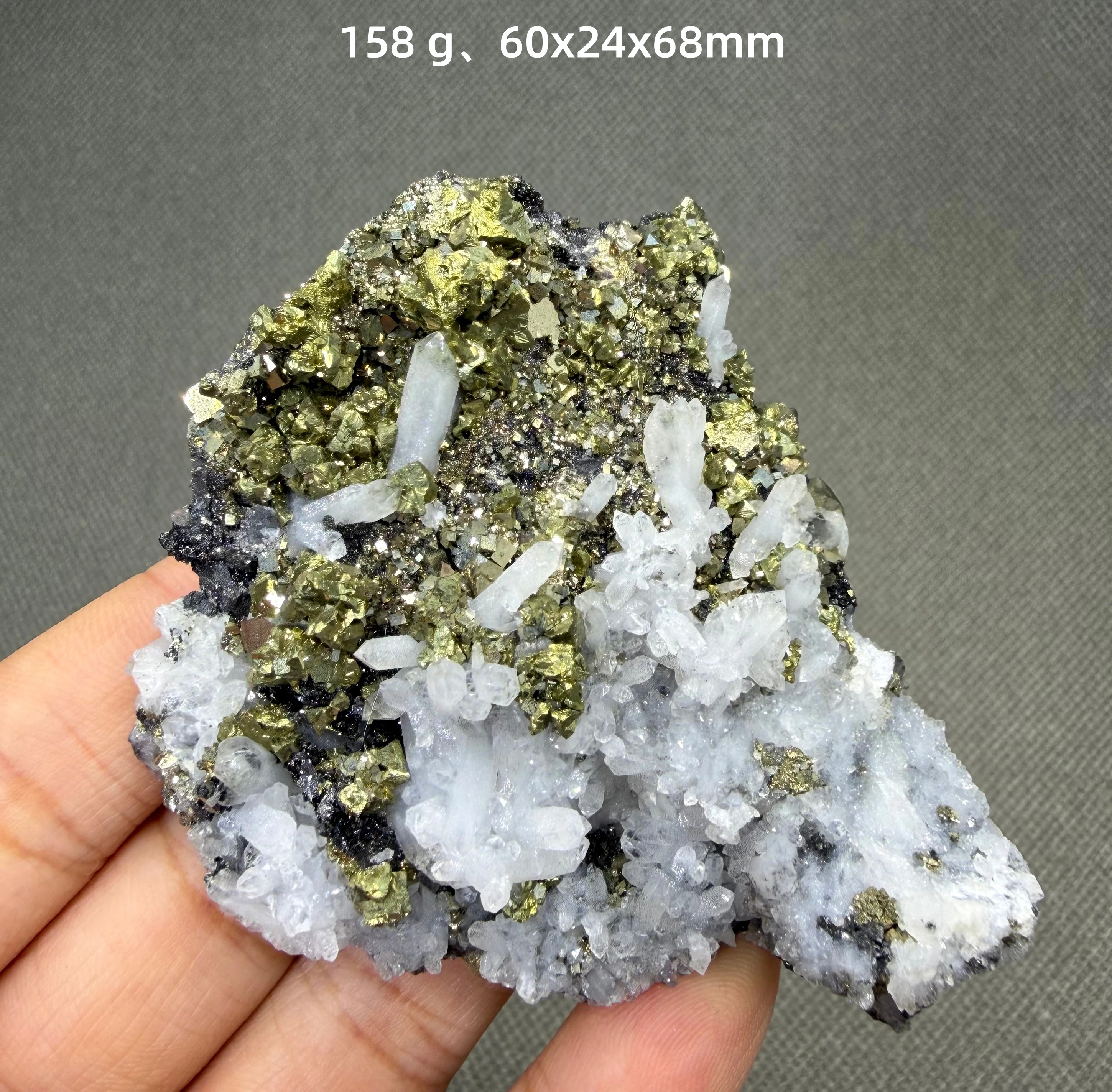Chalcopyrite naturelle, pyrite avec grappe de cristaux, spécimen minéral de cuivre métallique doré, décoration d'intérieur
