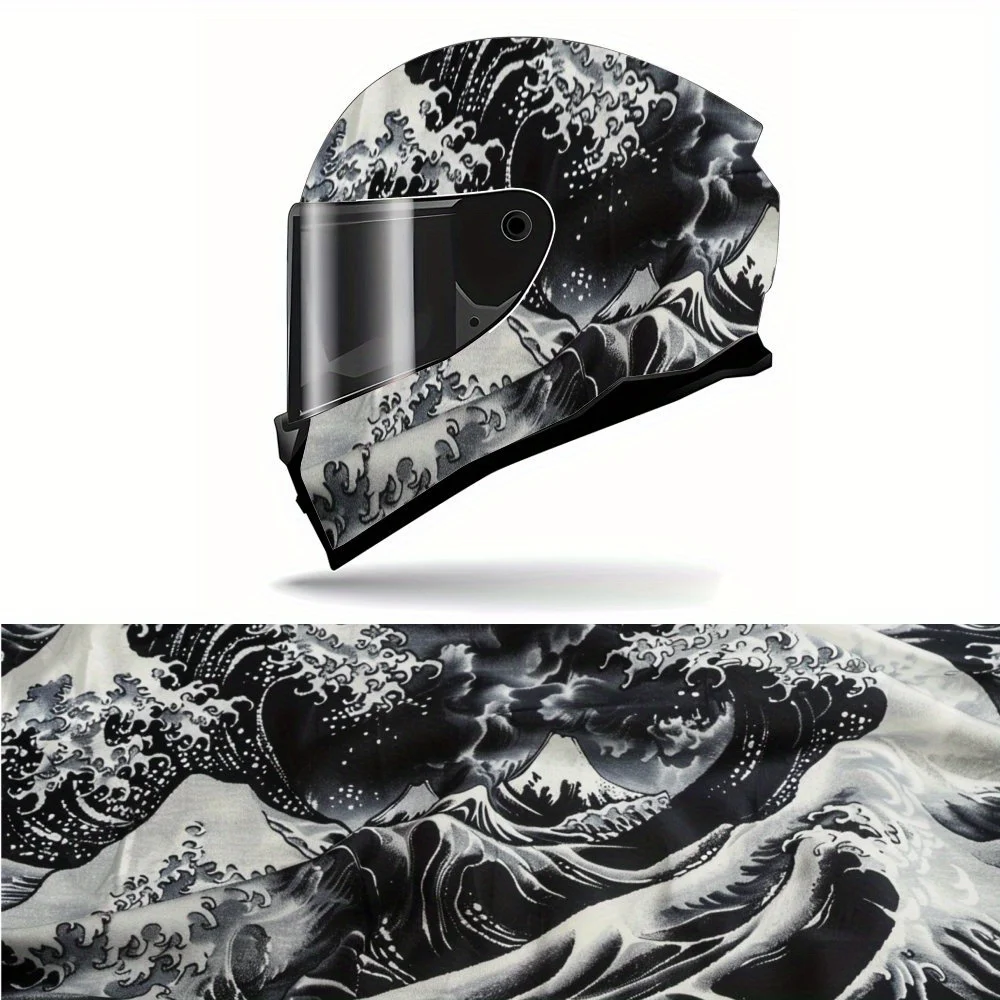 

Classic The Great Wave off Kanagawa Full Helmet Wrap Sticker Motorcycle Helmet Racing Graphic Decal Vinyl Wrap Helmet Decor Stic