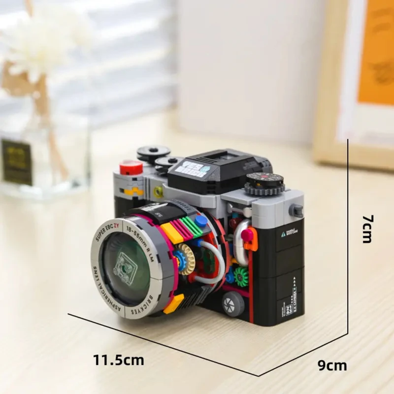 New Mechanical Retro Camera Men And Women Assembled Building Blocks Toy Model Ornaments Children's Holiday Gifts