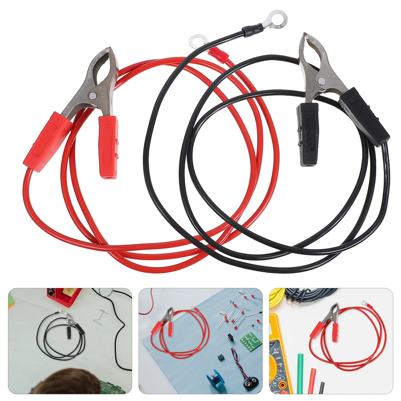 

2Pcs Jumper Cable Clamps Copper Rubber Precision Design Durable Functionality Car Replacements