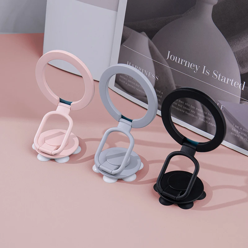 

Mobile Phone Suction Cup Magnetic Stand for IPhone 12 13 14 15 Xiaomi Samsung Folding Rotatable Finger Ring Bracket for Magsafe