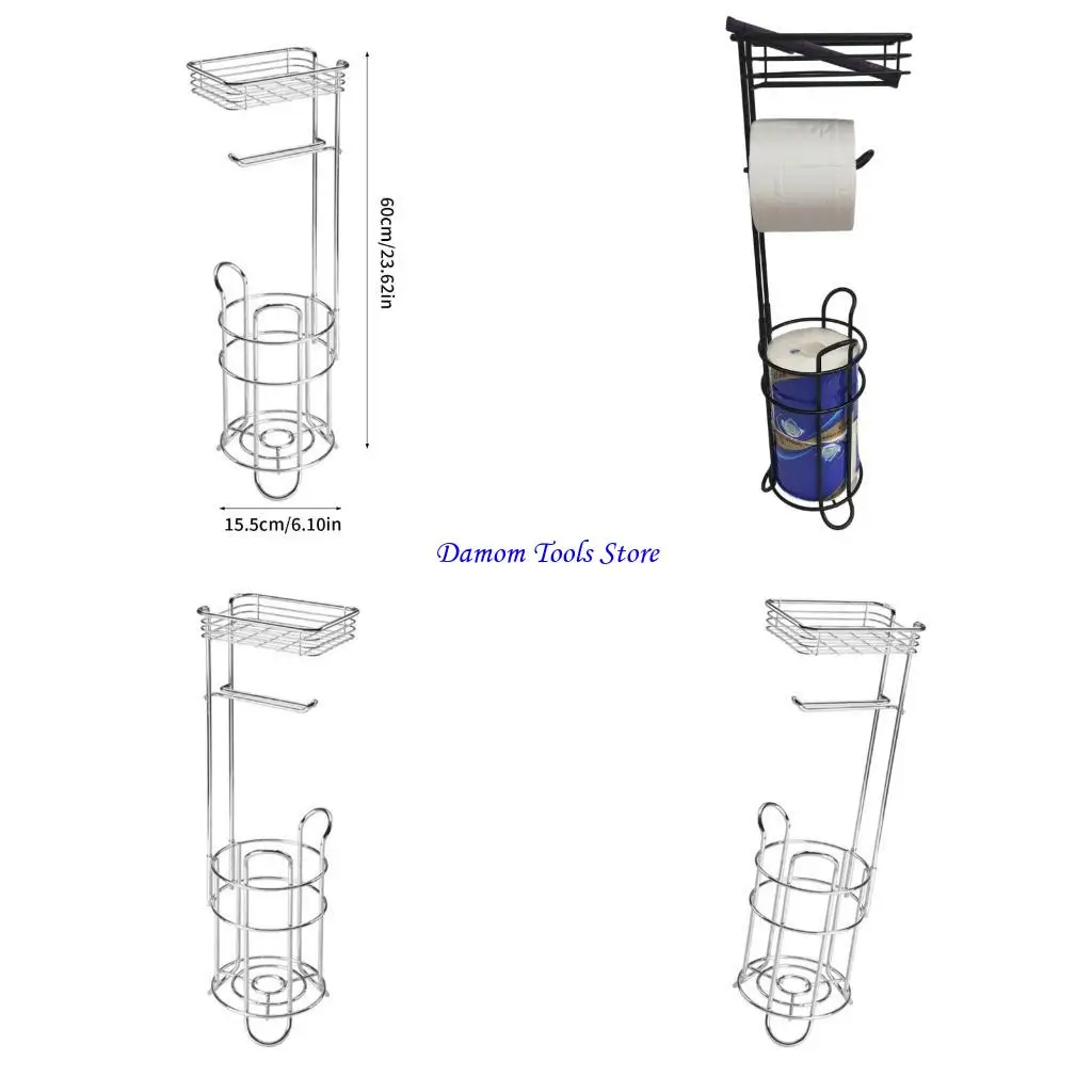 

57BE Железный держатель для бумажных полотенец Компактная железная полка для туалетной бумаги для нескольких рулонов