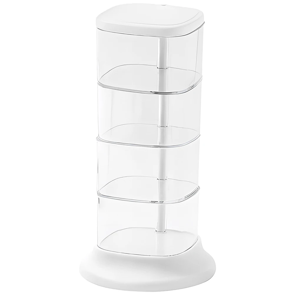 

Clear Jewelry Organizer Rotating Storage Box Hair Tie Accessories Holder Desktop Earring Necklace Display Dresser
