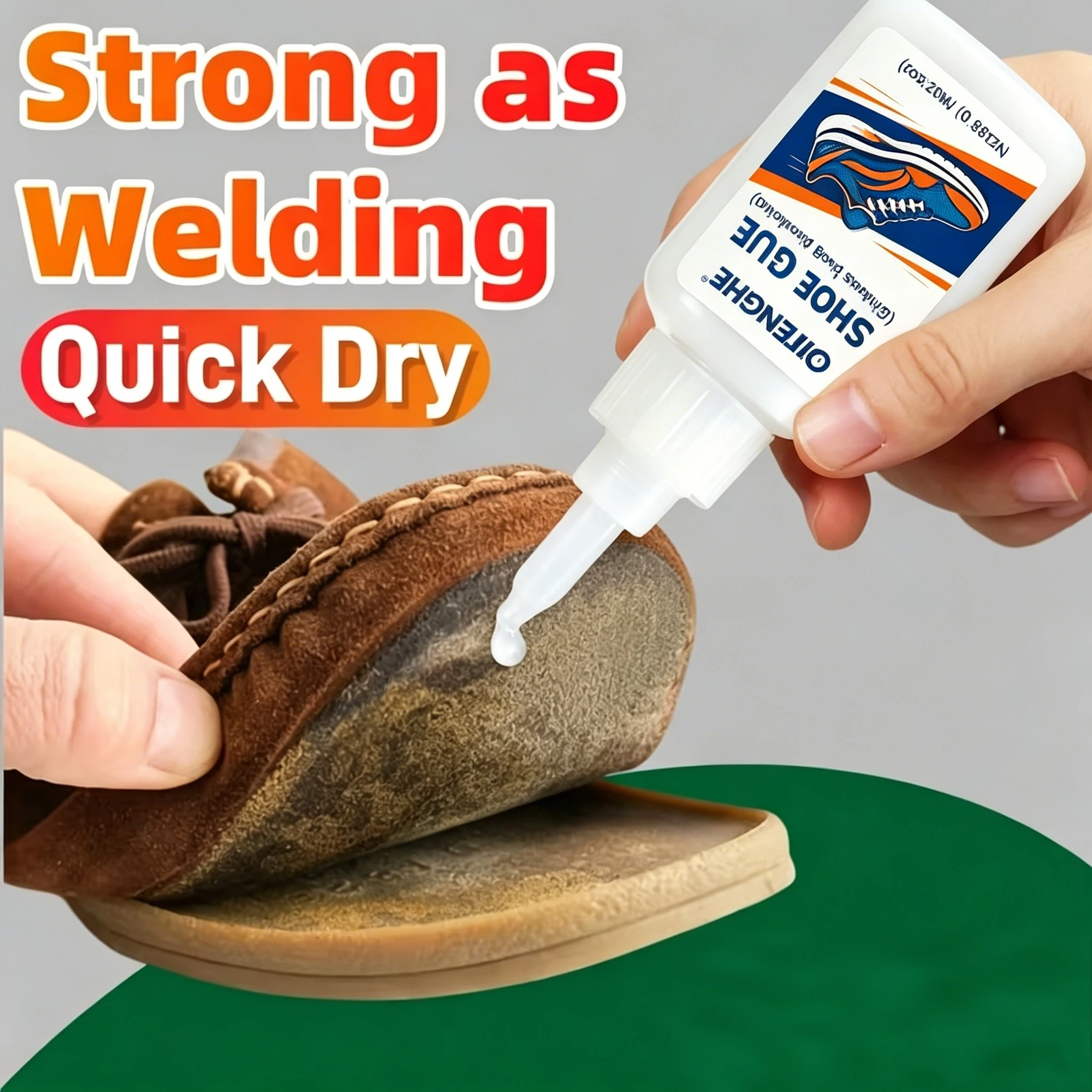 QIFENGHE Diamond Bond Shoe Glue 20ML Strong Flexible Shoe Repair Adhesive For Sneaker Sole Leather Canvas Rubber Shoe Decor Fixi