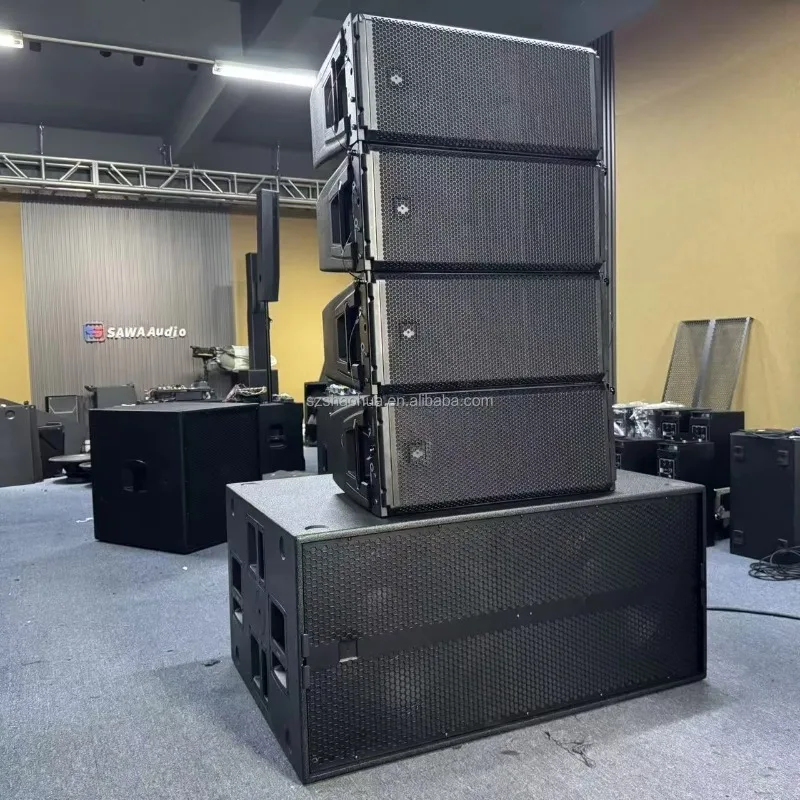 Dual 10 Inch 2-Way Active Line Array Speaker Powered Sound System Professional Audio for Stage Show