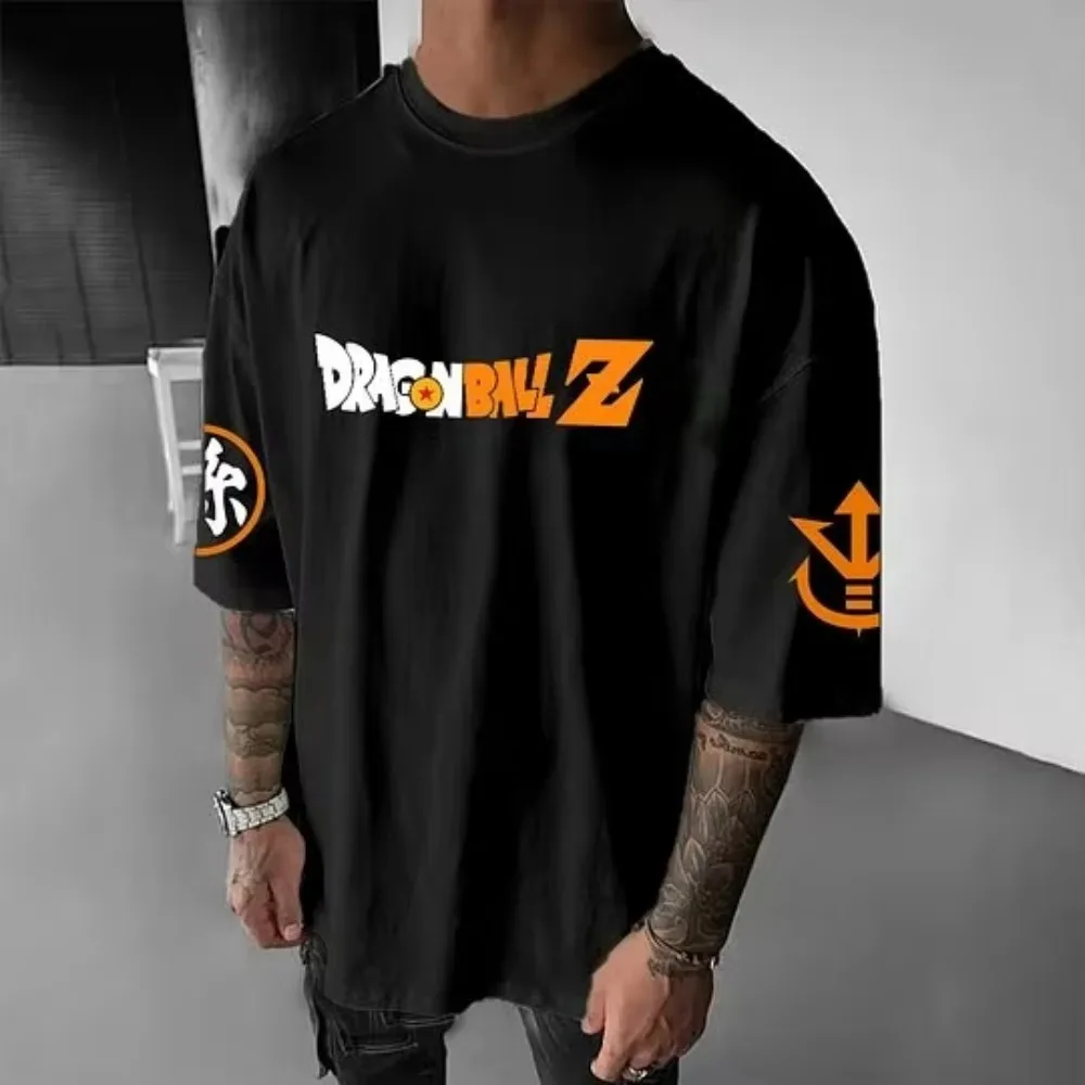 Dragon Ball Summer Men's T-shirt Japanese Anime Transforms Into Goku Cotton Y2K Harajuku Boy Parent Child Short Sleeve