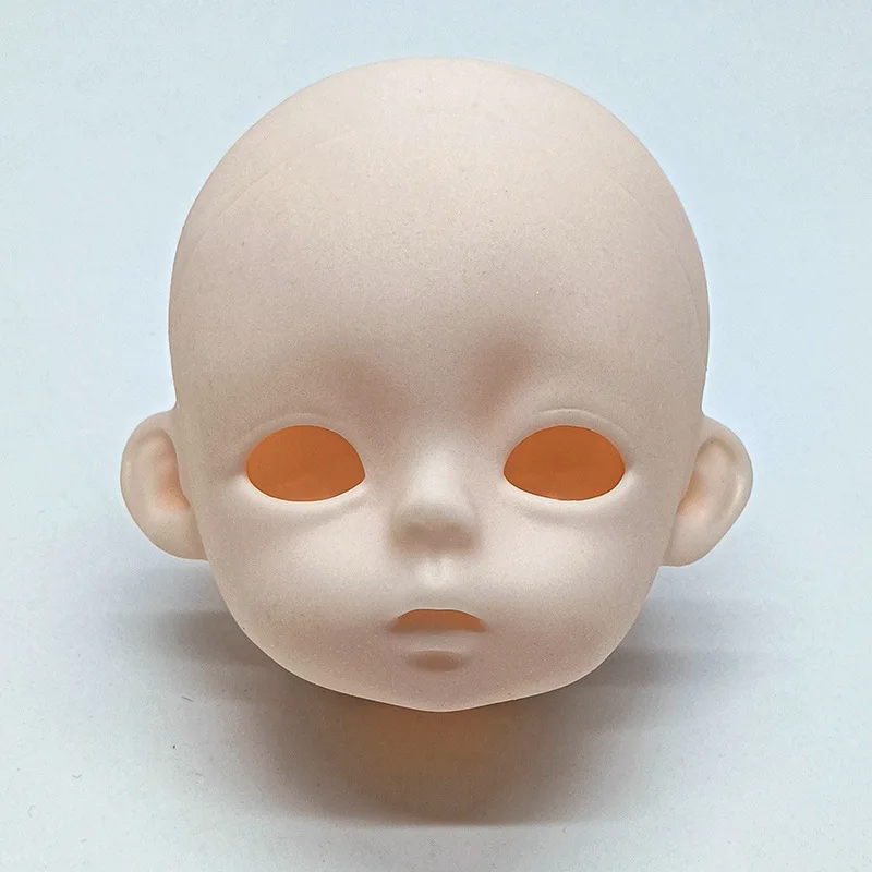 30Cm Doll Plain Head Handmade Material Toy Accessories Vinyl Eye-opening No Makeup Naked Baby Head Doll