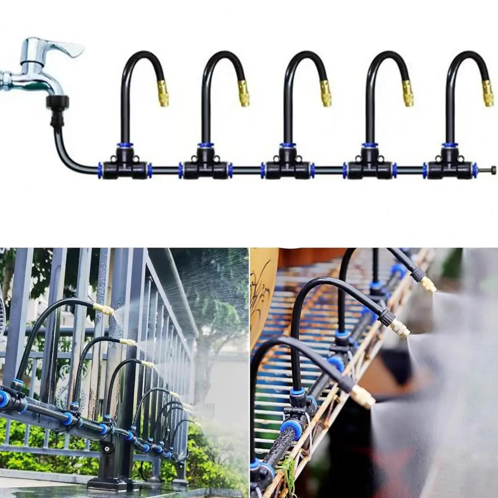 

Hanging Misting System Kit Adjustable Watering Sprinkler System with Brass Nozzles for Lawn Garden Automatic for Plants