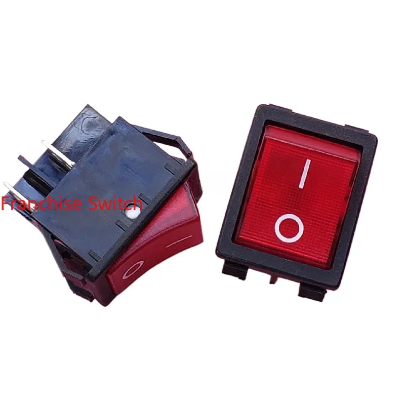 

10PCS treadmill power switch 16A250V four feet and two gears red light 32X25MM panel size, boat type