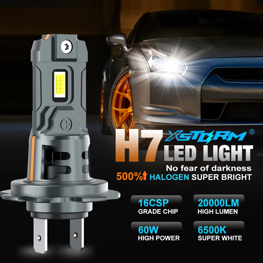 XSTORM H7 LED Headlight Bulbs 120W 12V Turbo Lights 20000LM CSP for Car Headlamp LED H7 Auto Diode Lamps Automobile Driving Lamp