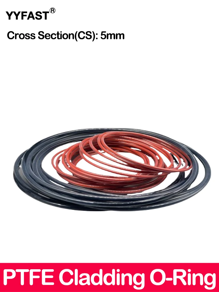 CS WD 5mm,Cross Section 5mm,PTFE Cladding O-Ring,FEP/PTFE coated fluorine rubber/Silicone,High Temperature,Chemical Resistance