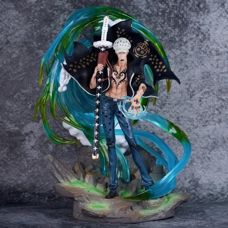 41cm One Piece Anime Gk Phantom Trafalgar D. Seven Martial Sea Super Large Scene Pvc Action Doll Statue Collection Toy Gifts Boy