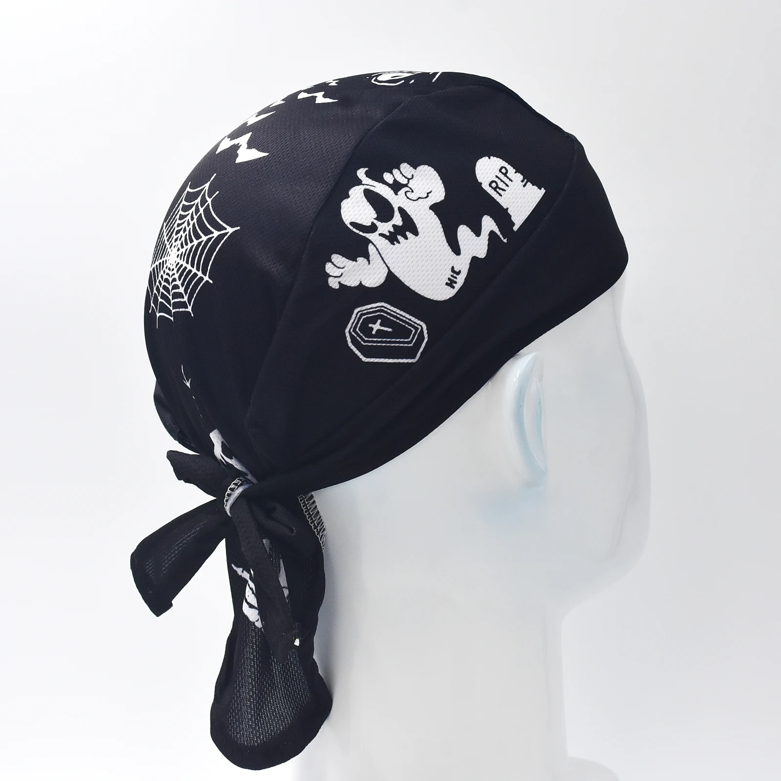 Hot Retro Men\'s Black Cycling Cap Headscarf Outdoor Sports Running Cycling Headscarf Breathable Quick-Dry
