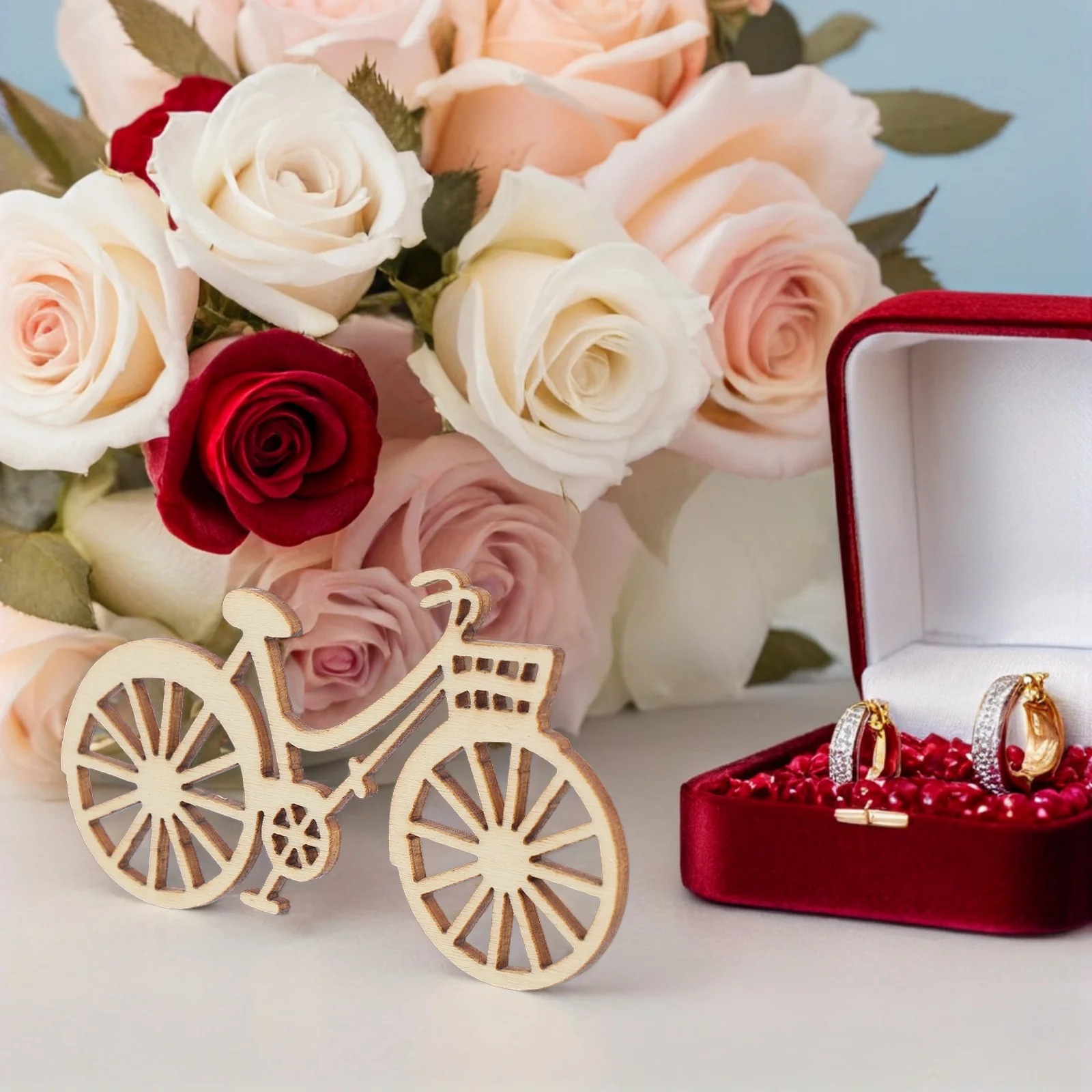 10 قطعة دراجة خشبية حرفية خشبية دراجة ريفي حفل زفاف ديكور المنزل لغرفة النوم غرفة المعيشة ديكور دراجة خشبية