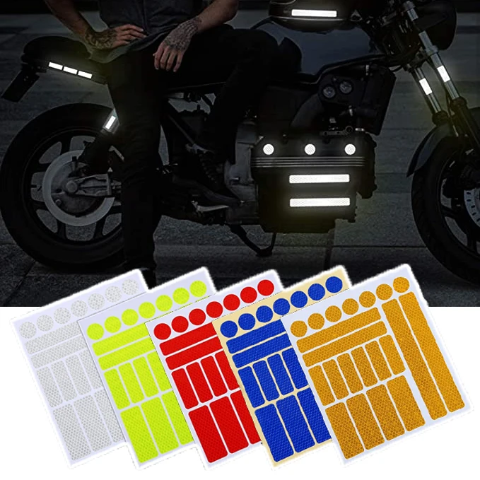 Car Reflective Stickers Motorcycle Bicycle Reflector Cycling Warning Reflector Film Cycling Decal Tape Auto Car Decor Accessory