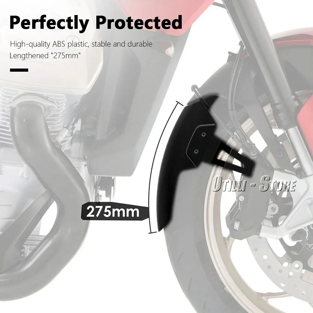 For Moto Guzzi V100 Mandello S Motorcycle Front Fender Extension Mudguard Extender 275mm Splash Guard V100 MANSELLO 2022 2023