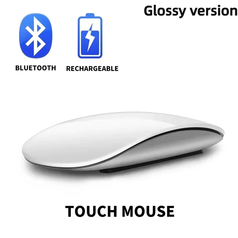 Rechargeable Bluetooth Touch Mouse Ultra‑Slim Glossy Wireless Touch‑Sensitive Mouse Silent Mice For Laptop PC Tablet Office
