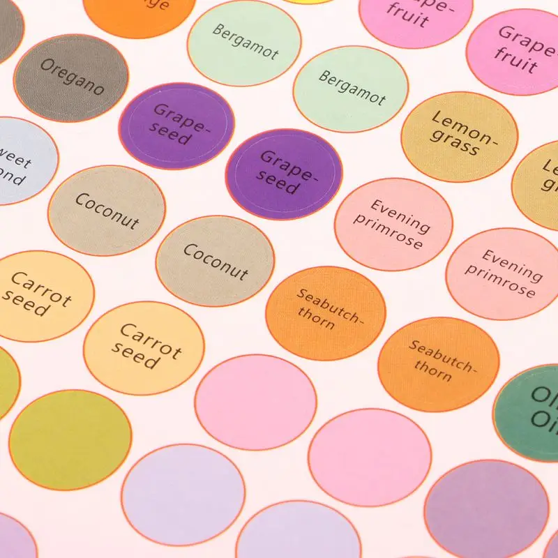 In Sẵn Tinh Dầu Chai Nắp Nắp Nhãn Vòng Vòng Tròn Dán Nhiều Màu Sắc Cho Sống Trẻ Tinh Dầu Dropshipping