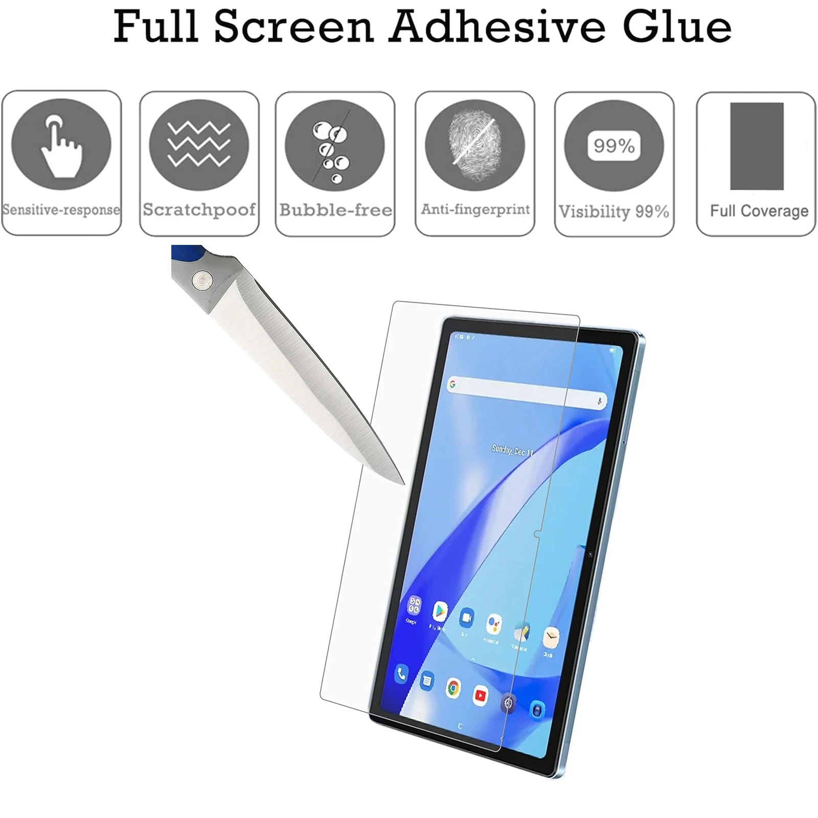 Screen Protector for Blackview Tab 11/11 SE Tablet 10.36 inch 9H Hardness Anti-fingerprint Anti-fall HD Protective Tempered Film