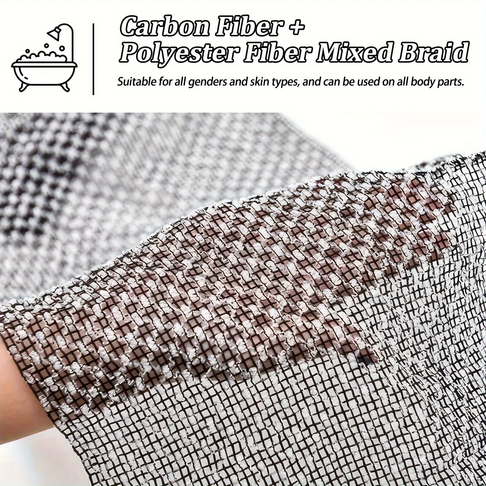 2 قطعة منشفة استحمام التقشير للرجال والنساء فرشاة تنظيف الجسم على الوجهين مع أنماط مخططة شبكية لتدليك سبا للاستحمام #6