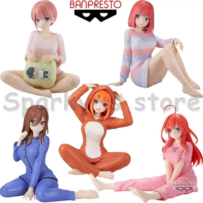 Bandai Original Relax time The Quintessential Quintuplets Anime Figure Nakano Ichika Nino Miku Action Figure Toys for Kids Gifts