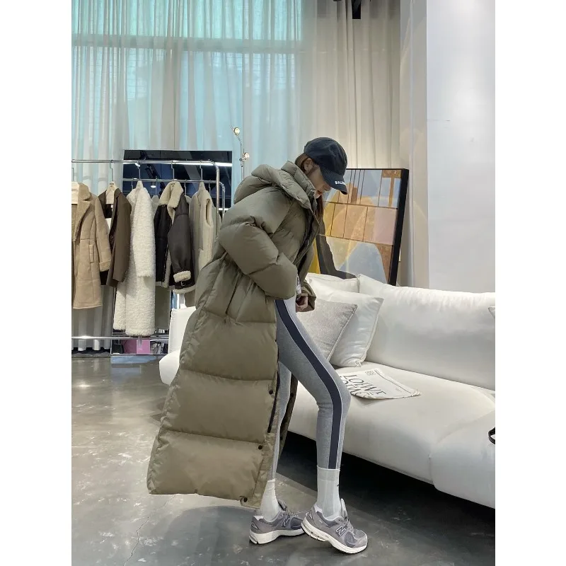 Women's Fall Winter Tops Coat Down Coat Duck Down Mid-length Vintage Simple Comfortable Loose Casual Design Fashion Niche Skinny