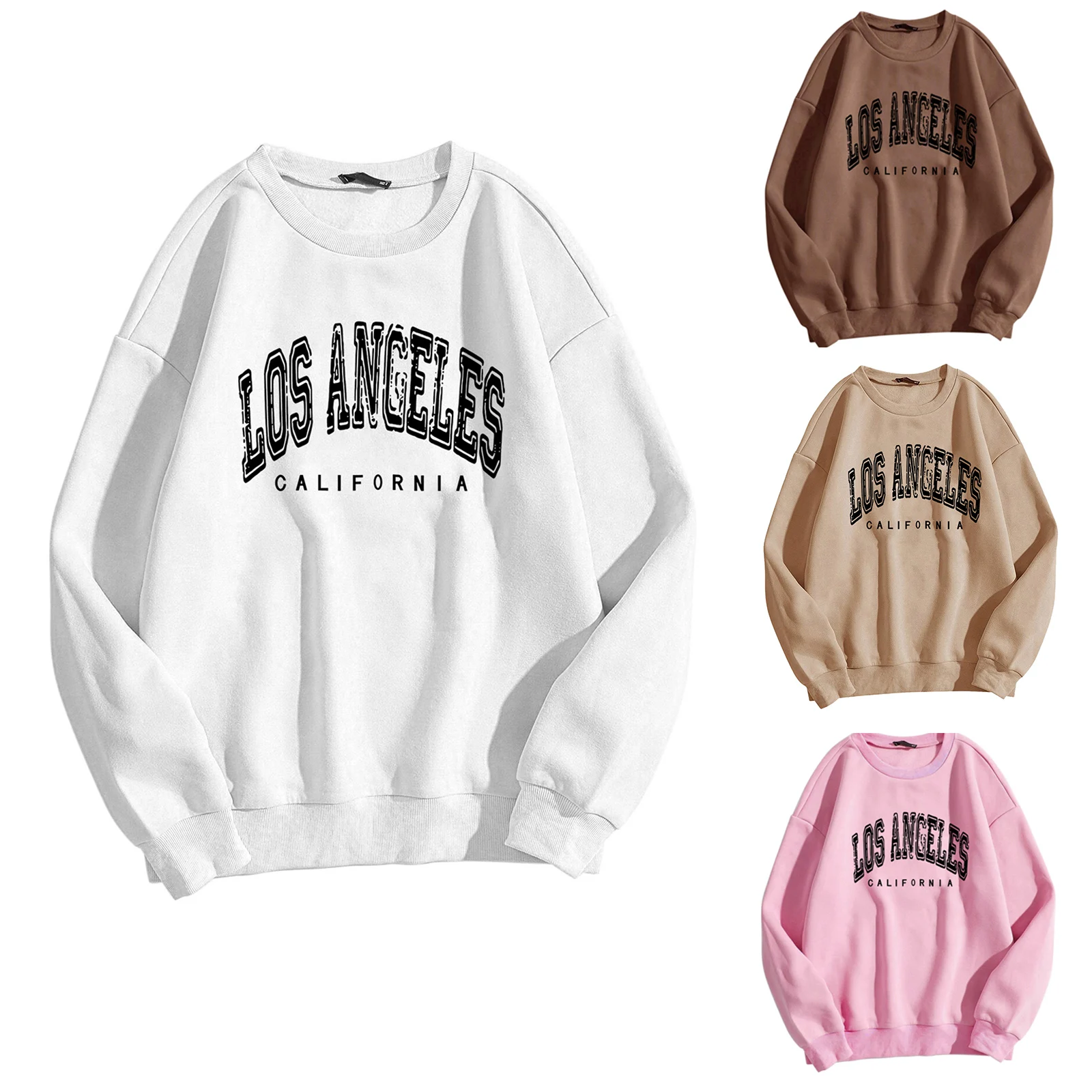 Korean Trend Woman Sweatshirts California West Coast Print Female hoodie Long Sleeves O-neck Pullovers Sporty and Rich Clothing