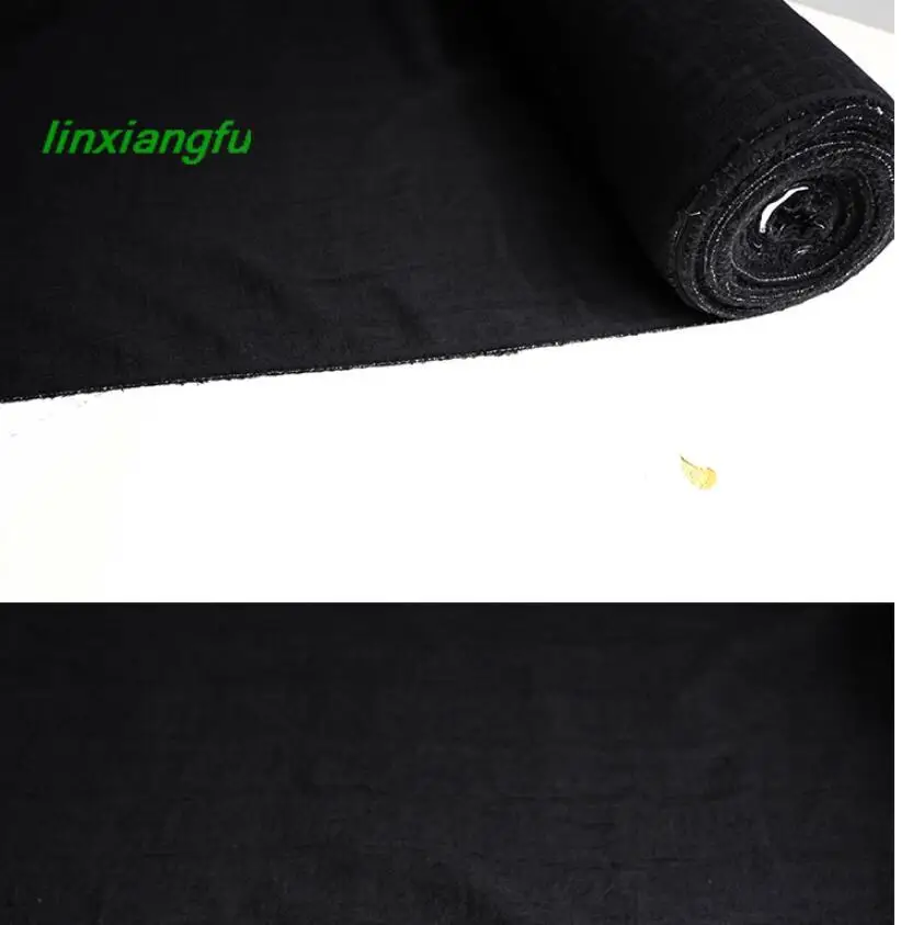 Black delicate woven jacquard fabric, canine toothed thousand bird pattern wool cotton blend fabric, designer fabric