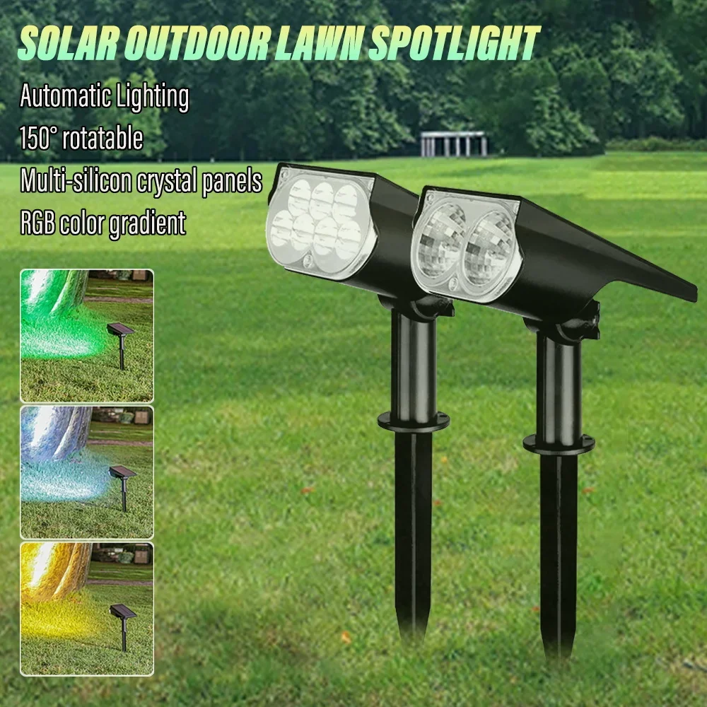 

Solar outdoor lawn spotlight, Plug-in lamp, Landscape garden wall light , Suitable for patio, Garden, Wall, Road Plant lighting