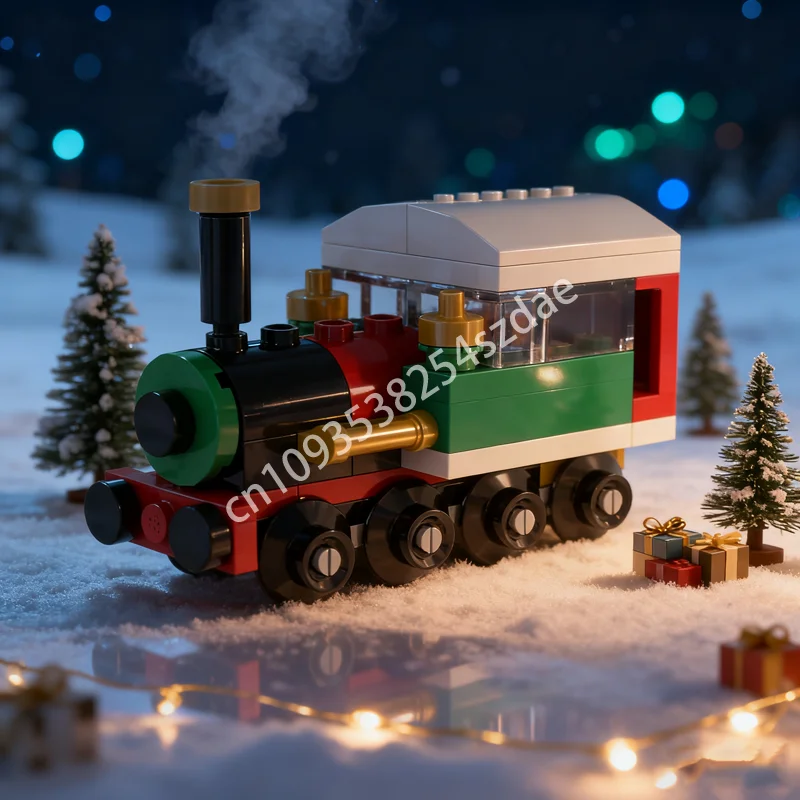 49 قطعة MOC الشتاء قطار عيد الميلاد تمديد نموذج مدرب اللبنات لعبة الهندسة المعمارية الهدايا الإبداعية التعليم عيد ميلاد الاطفال #1