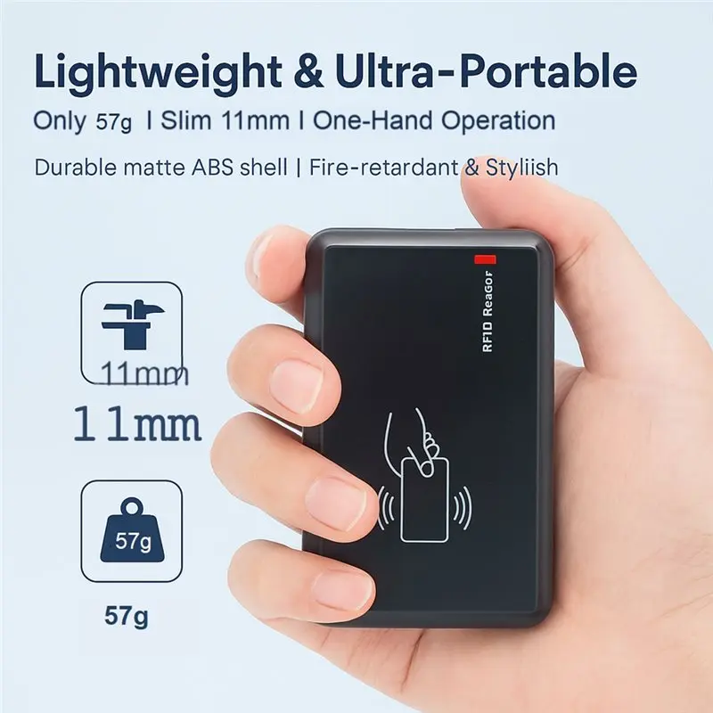 B03B-RFID Reader Writer 915M USB Plug& Play, Portable Long-Range RFID Inventory Scanner, Handheld UHF Tag Reader