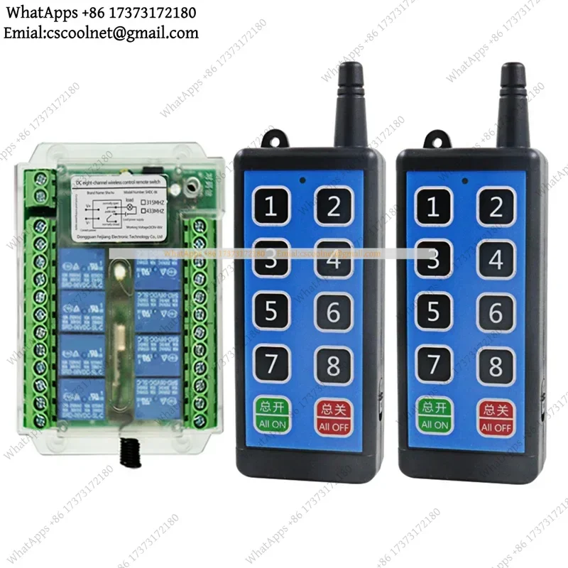8 Channel Wireless Rf Remote Control Switch 12V 24V 36V 433Mhz Motor Controller DC 9V-72V Spare Parts