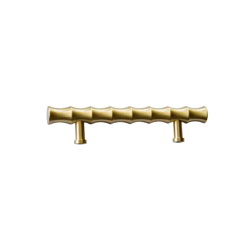 Creative T-Bar Brass Door Handle Nordic Furniture Bamboo Handles and Knobs for Cabinet Kitchen Cupboard Drawer Pulls Hardware