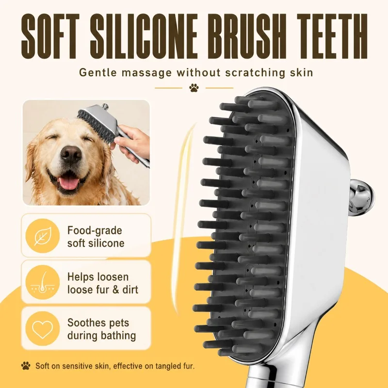 Magnetic Multi-stage Flow Regulation Pet Showerhead Cat and Dog Universal Pet Booster Showerhead Set