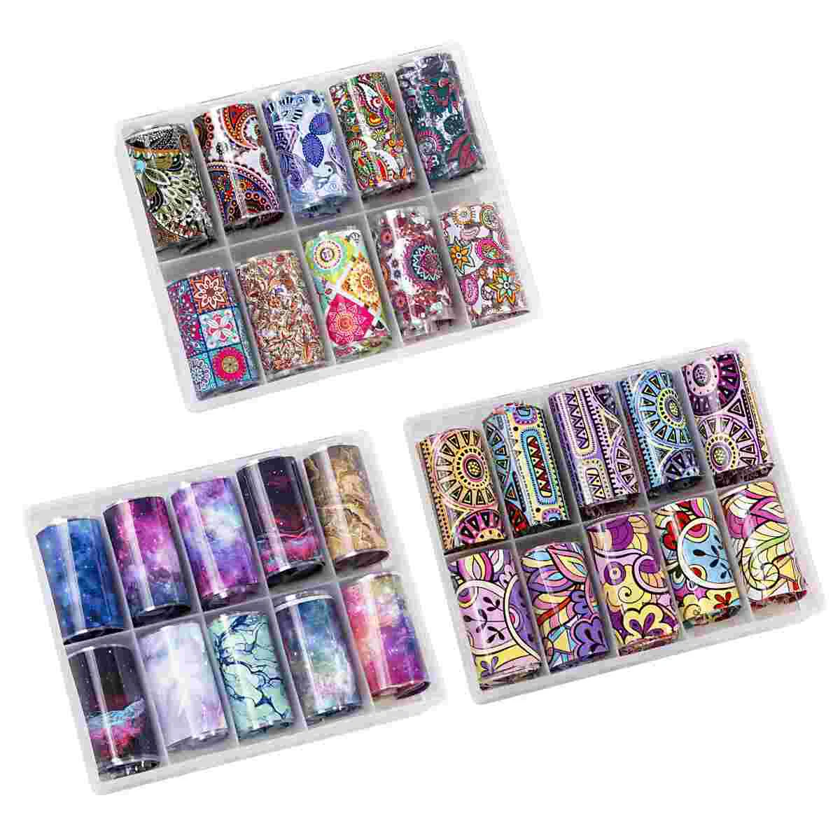 

3 Box Nail Transfer Wraps Sticker Stickers Manicure Star Paper Baby Headbands Newborn Colorful