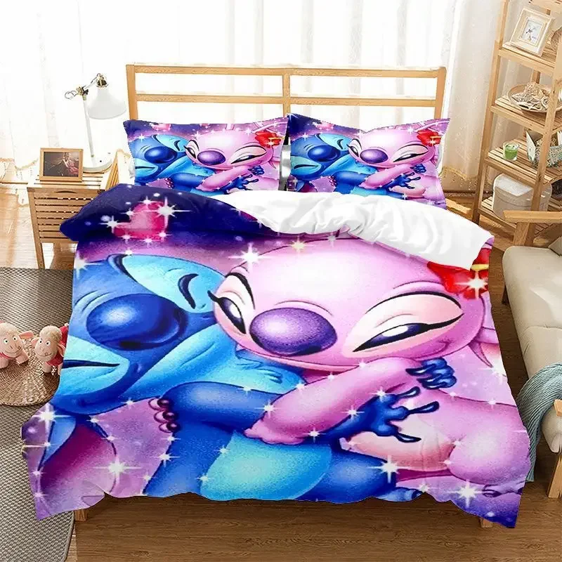 Disney Lilo Stitch Bedding Set Children Cartoon Duvet Covers Pillowcases Single Double Twin Full Queen King Size Boy Girl Gift