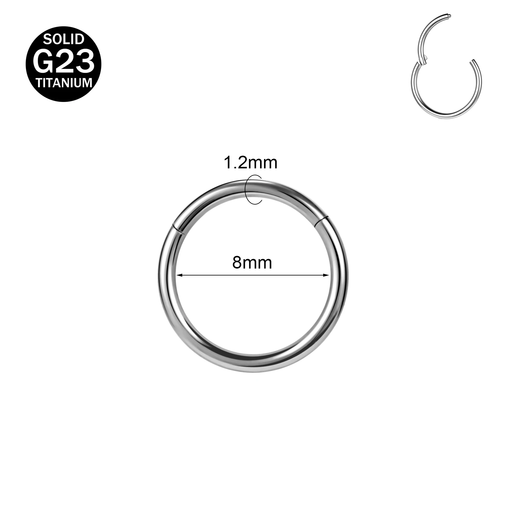 Zs 1 pc g23 Titan Stahl runder Nasenring Männer Frauen 20/18/16g Septum Piercings Ohr knorpel Helix Piercing Körpers chmuck 6-14mm