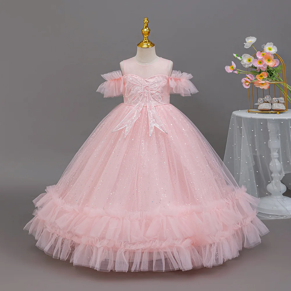 فستان سهرة للفتيات من HETISO 2025 فستان سهرة بفيونكة على شكل فراشة للأطفال وأعياد ميلاد الأميرة وحفلات الكرة 10 12 سنة