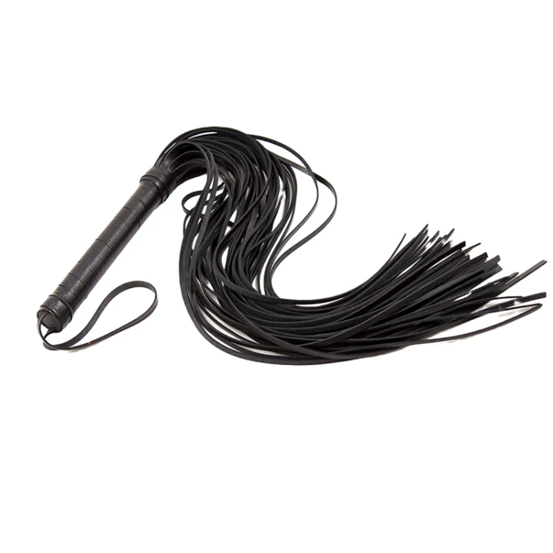 High Quality Pu Leather Pimp Whip Racing Riding Crop Party Flogger Hand Cuffs Queen Black Horse Riding Whip